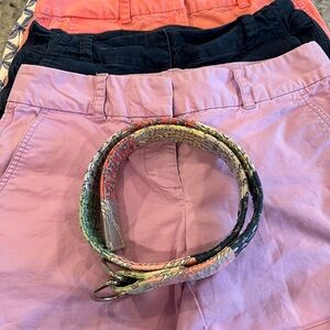 Lot/Bundle of 4 Pairs of Vineyard Vines Shorts with Belt - Size 0/S